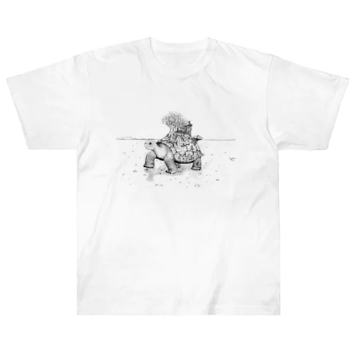 A砂漠を旅する少女 ヘビーウェイトTシャツ