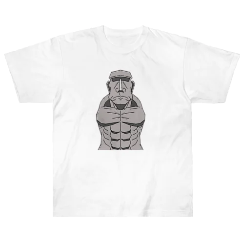 普通の色のモアイ(マッチョver.) Heavyweight T-Shirt