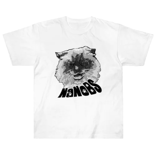 BLACK FACE CAT is super monochrome Heavyweight T-Shirt