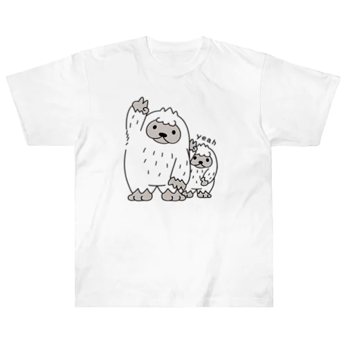 イエティのイエ～イ　とうちゃんがちょっとじゃま ヘビーウェイトTシャツ