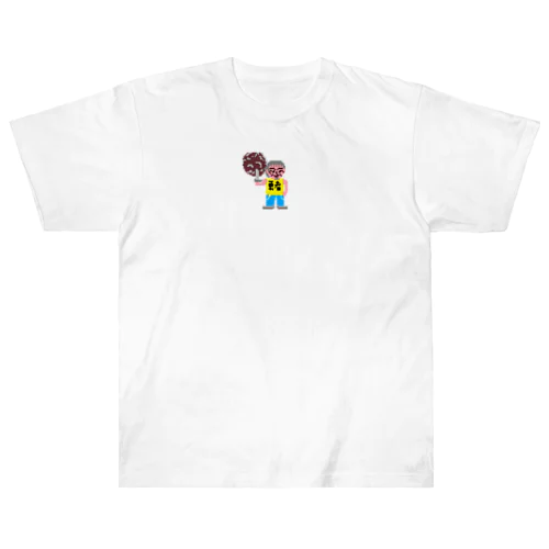 伝説のおっさん「田 節夫(でん せつお)さん」ドット絵 ヘビーウェイトTシャツ