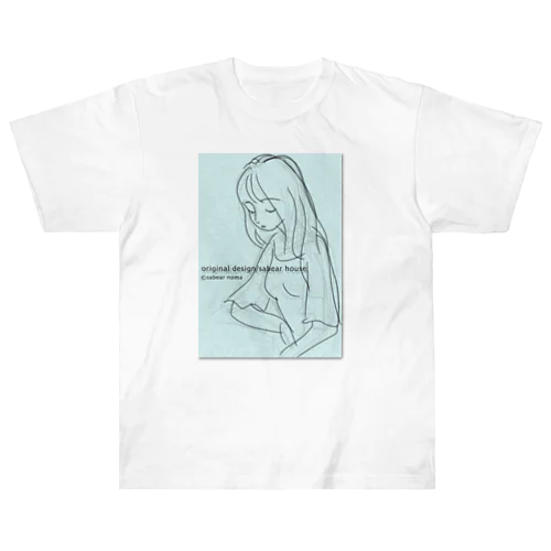 rough drawing girl-1_ウェア ヘビーウェイトTシャツ