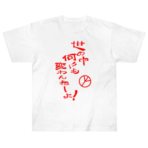 世の中何にも変わんねーよ！H.T. Heavyweight T-Shirt