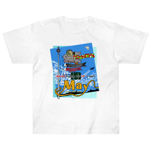 ふんどしクマさんの旅路Tシャツ5月編 Heavyweight T-Shirt