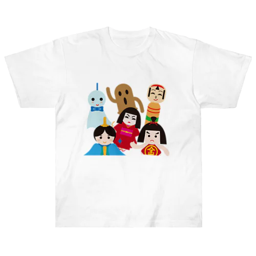 日本の人形ALL－hina doll and dolls of the world－お雛はんと世界の人形たち－ ヘビーウェイトTシャツ