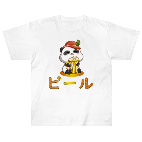  Cute Panda Drinking Beer Octoberfest ヘビーウェイトTシャツ