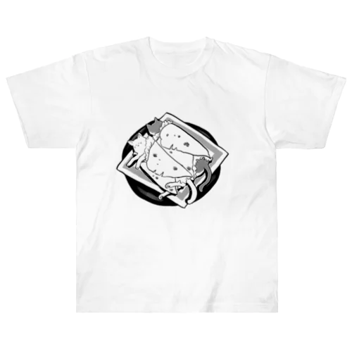 白黒トルティーヤ猫サンド Heavyweight T-Shirt