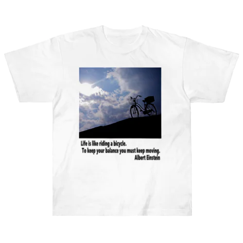 人生を豊かにする格言・自転車 Heavyweight T-Shirt