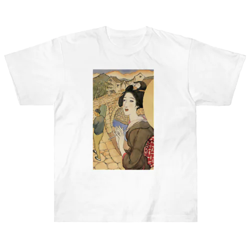 竹久夢二_長崎十二景 眼鏡橋 Heavyweight T-Shirt