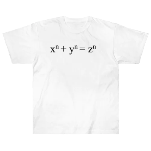 フェルマーの最終定理 ヘビーウェイトTシャツ