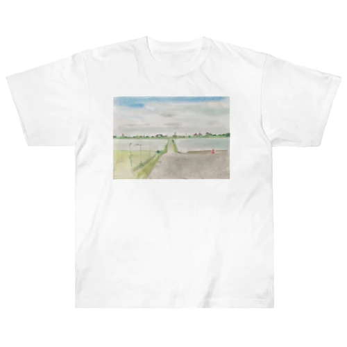 堤防から見た景色 Heavyweight T-Shirt