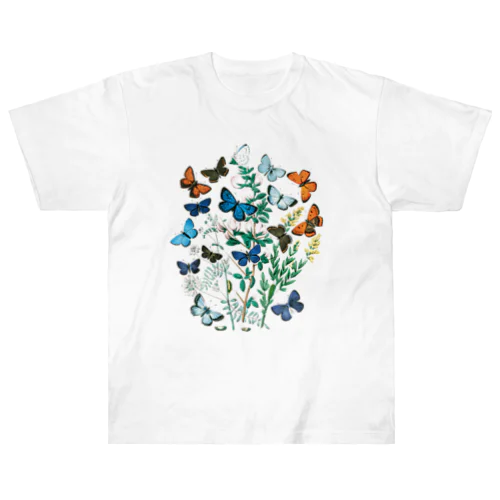花に群がる蝶たち ヘビーウェイトTシャツ