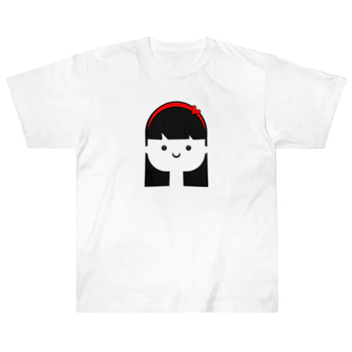 可愛い黒髪少女 ヘビーウェイトTシャツ