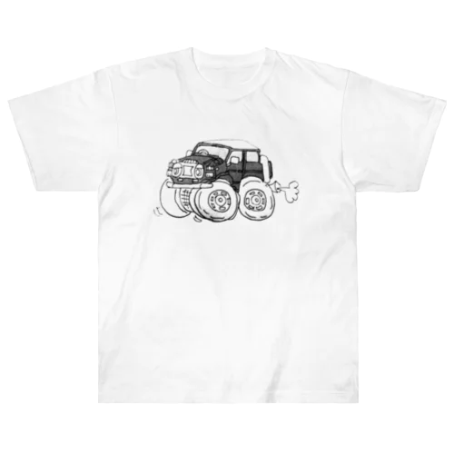 タイヤの大きな車くん。 ヘビーウェイトTシャツ