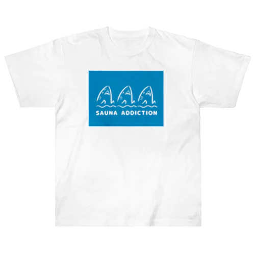 サウナ中毒 SAUNA ADDICTION 鮫 Heavyweight T-Shirt