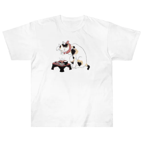 猫のご馳走🐱 ヘビーウェイトTシャツ