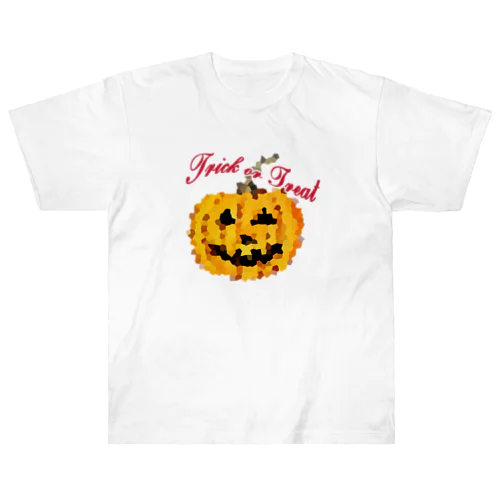  モザイクカボチャのTrick or Treat ヘビーウェイトTシャツ