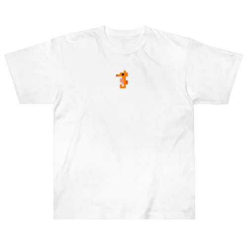 粗ドット絵・タツノオトシゴくん Heavyweight T-Shirt