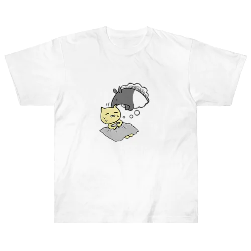 バクに食べられる ヘビーウェイトTシャツ