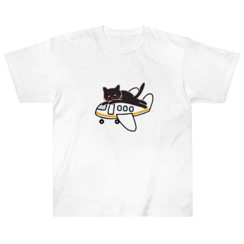 もちもちほっぺのねこ ヘビーウェイトTシャツ