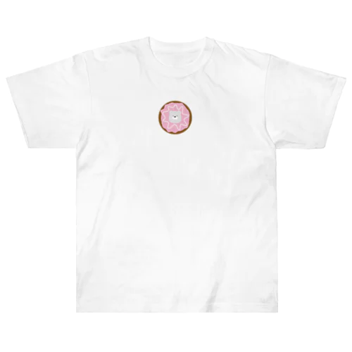 ドーナツに囚われたシロクマ イチゴVer. Heavyweight T-Shirt