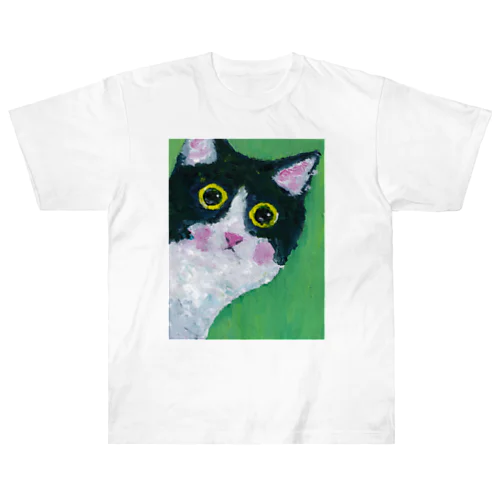 ひょっこり猫さん ヘビーウェイトTシャツ