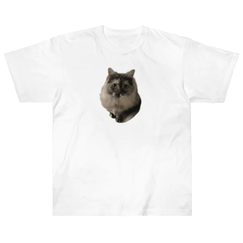可愛いモフ猫 ヘビーウェイトTシャツ