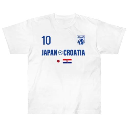 クロアチア ジャパン ワールド サッカー Heavyweight T-Shirt