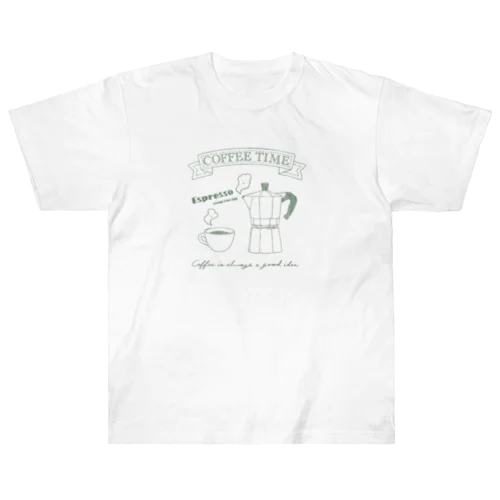 コーヒータイム(エスプレッソ)グリーン Heavyweight T-Shirt