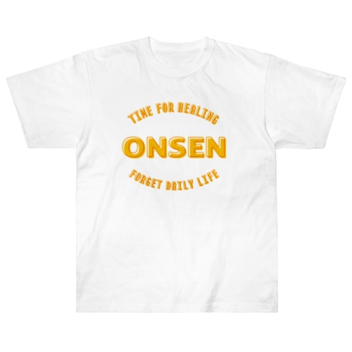 ONSEN -Time for Healing- (イエロー) Heavyweight T-Shirt