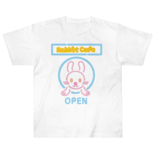 RabbitCafe・ネオンサイン Heavyweight T-Shirt
