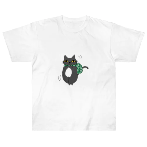 旅するゆる猫（唐草模様） ヘビーウェイトTシャツ