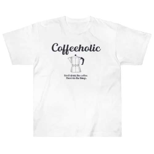 COFFEEHOLIC black logo Heavyweight T-Shirt