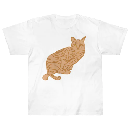 まったり猫 茶トラ ヘビーウェイトTシャツ