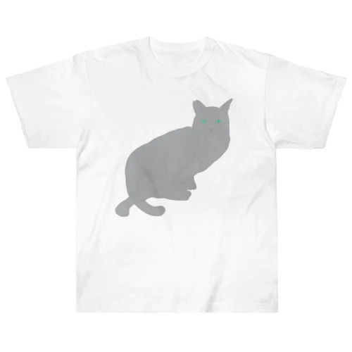 まったり猫 グレー ヘビーウェイトTシャツ