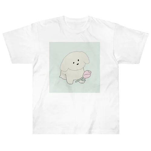 バラの花とかわいい子犬~ Heavyweight T-Shirt