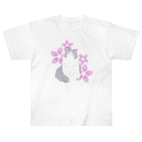 ラグドール×桜 ヘビーウェイトTシャツ