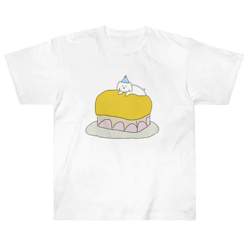 Lovely puppy cake ヘビーウェイトTシャツ