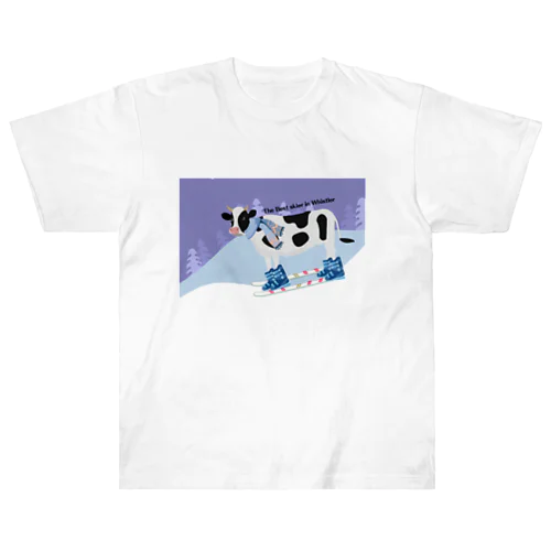 The cow skier ヘビーウェイトTシャツ