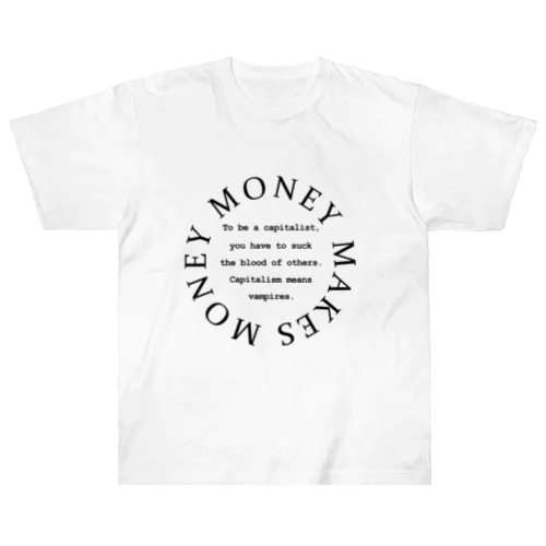 MoneyMakesMoney Circle logo white ヘビーウェイトTシャツ