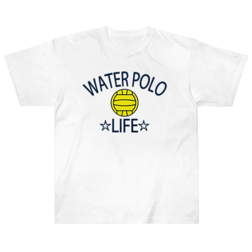 水球(すいきゅう)(water polo)・アイテム・デザイン・Tシャツ・チームT・かっこいい・かわいい・クラブT・球技・得点・ボール・選手・ポジション・部活・スポーツ・シンプル・チームワーク ヘビーウェイトTシャツ