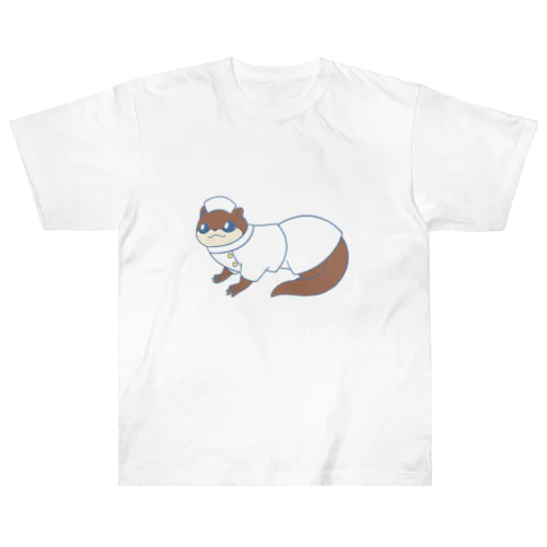 動物お洋服シリーズ　ナースカワウソ Heavyweight T-Shirt