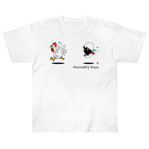 『Hungry egg』シリーズ・「逃げろ‼︎」 ヘビーウェイトTシャツ