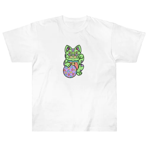 ハート招き猫 ヘビーウェイトTシャツ