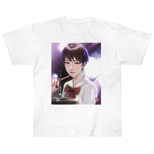 ドラム少女 ヘビーウェイトTシャツ