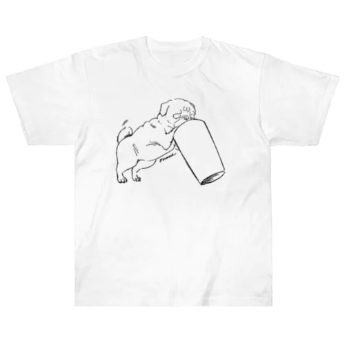 ゴミ箱あさりパグ Heavyweight T-Shirt