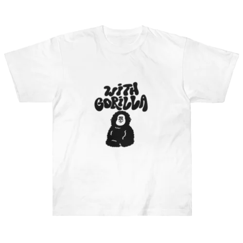 with  Gorilla (hippie logo) ヘビーウェイトTシャツ