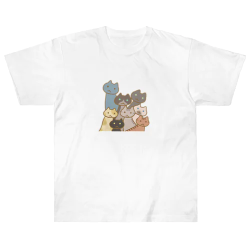 にゃんこ大集合 Heavyweight T-Shirt