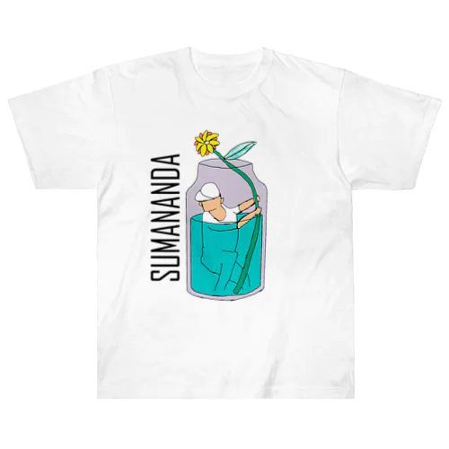 SUMANANDA公式　a left-handed batter in the flower vase Heavyweight T-Shirt