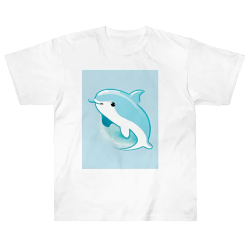 癒しのハッピードルフィン　Healing Happy Dolphine ヘビーウェイトTシャツ